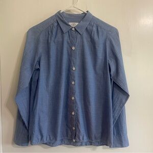 Loft Women’s Blue Long Sleeve Lightweight Button-Up Shirt Size Small Petite